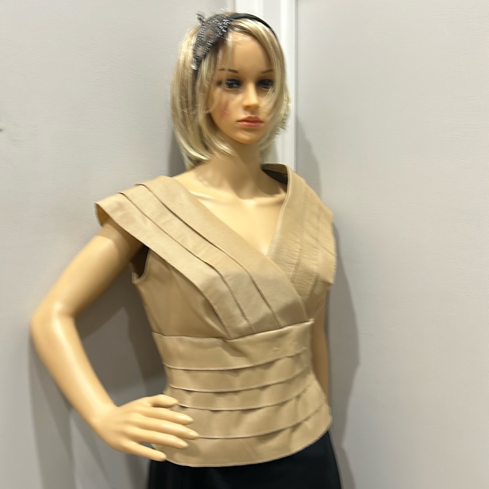 KM Collections by Milla Bell Ladies Top in Gold. Size 12